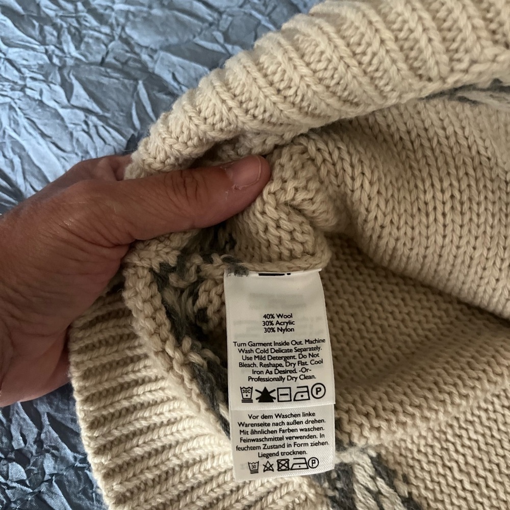 Eddie Bauer Men’s Wool Fair Isle Cardigan Sweater Size Small - Picture 5 of 8